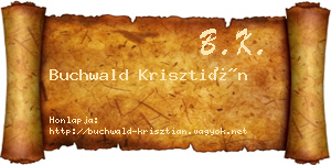Buchwald Krisztián névjegykártya