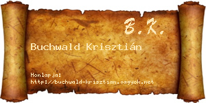 Buchwald Krisztián névjegykártya